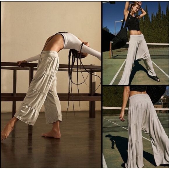 Free People Movement Stay Low Harem Pants Womens Small Gray Drop Crotch Wide-leg - Picture 2 of 16